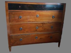 EMPIRE WALNUT CHEST OF DRAWERS, 19TH CENTURY